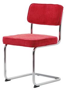 Crvena blagovaonska stolica od samta Rupert – Unique Furniture