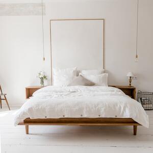 Bijela posteljina za bračni krevet/za produženi krevet od mješavine lana 200x220 cm – Linen Tales
