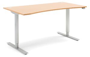Flexus podesivi stol, električni, zaobljeni, 1600x800 mm, bukva laminat