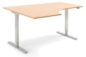 Flexus podesivi podizni stol, električni, ergonomski, 1600x1200mm, bukva laminat