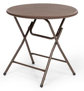 Blumfeldt Burgos Round, sklopivi stol, poliuretan, 80 cm Ø, 4 osobe, smeđi