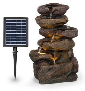 Blumfeldt Savona, solarna fontana, 2,8 W, poliresin, 5 sati, baterija, LED rasvjeta, izgled kamena
