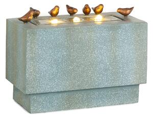 Blumfeldt Waterbirds, vrtna fontana, LED, 60 x 47 x 30 cm, cement, aluminij, siva