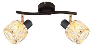 Crna/u zlatnoj boji stropna svjetiljka sa staklenim sjenilom 28x9 cm Dubai – Candellux Lighting