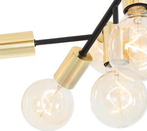 Dizajnerska stropna svjetiljka crna sa zlatnim 12 svjetla - Juul