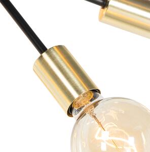 Moderna viseća lampa crna sa zlatnim 12 lampica - Juul