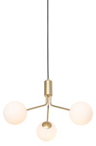 Moderna viseća svjetiljka zlatna s opal staklom 3 svjetla - Coby