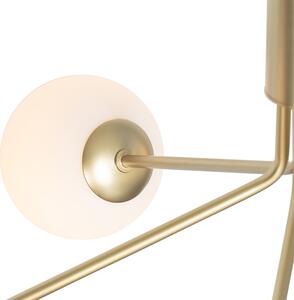 Moderna viseća svjetiljka zlatna s opalnim staklom 5 svjetala - Coby