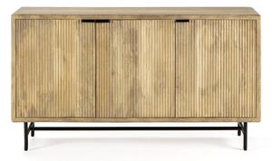 Komoda od masivnog manga u prirodnoj boji 150x85x40 cm Mundra – MOME