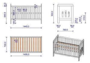 Dječji krevetić Zuza 140x70 cm sa kaučem 140x70 cm krevet +prostor za skladištenje