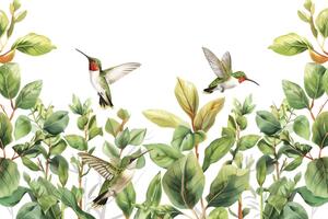 Tapeta kolibriji i lišće