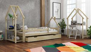 Dječji krevet kućica Ollie - prirodni Half House bed 160x80 cm krevet mala kuća