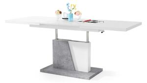 Mazzoni GRAND NOIR bijela / beton, stolić za kavu, sklopivi, podignuti