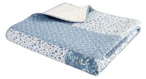 Plavi pamučan prošiven prekrivač 220x230 cm Floral Patchwork – Bianca