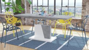 GRAND NOIR beton / bijela, stolić za kavu, sklopivi, podignuti