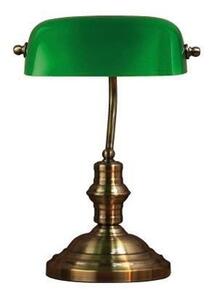Stolna lampa u zelenoj boji i mesingu Markslöjd Bankers, visina 42 cm
