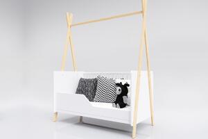 Dječji krevetić Teepee 140x70 cm - bijeli / prirodni Dream S 140x70 cm krevet bez prostora za skladištenje