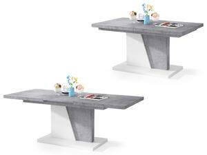 NOIR beton / bijela, stolić za kavu, moderan, proširiv, podignut