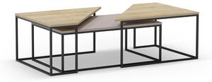Stolići za kavu u setu 3 kom s pločom stola u dekoru hrasta 70x110 cm Titan – Marckeric