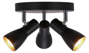 Mat crna stropna svjetiljka s metalnim sjenilom 29x29 cm Picardo – Candellux Lighting