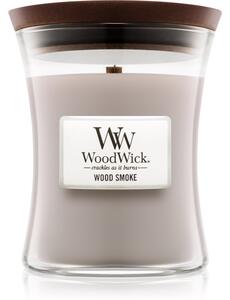 Woodwick Wood Smoke mirisna svijeća s drvenim fitiljem 275 g