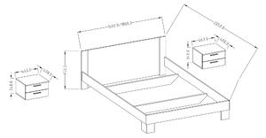 Zondo Bračni krevet 160 cm Verwood Tip 51 (bijela + orah) (s noćnim stolićima) . 602006