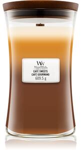 Woodwick Trilogy Café Sweets mirisna svijeća s drvenim fitiljem 609,5 g