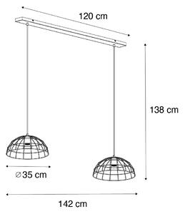 Industrijska viseća svjetiljka crna 2 svjetla - Hanze