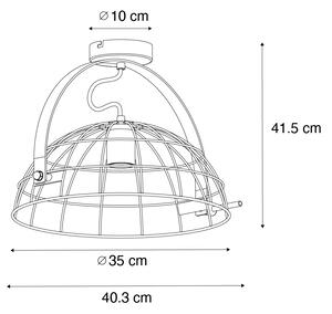 Industrijska stropna svjetiljka crna 35 cm podesiva - Hanze