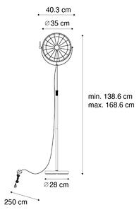 Podna industrijska svjetiljka crna 35 cm podesiva - Hanze