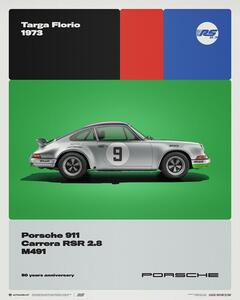 Porsche 911 Carrera RS 2.8 - 50th Anniversary - Targa Florio - 1973 Reprodukcija umjetnosti, (40 x 50 cm)