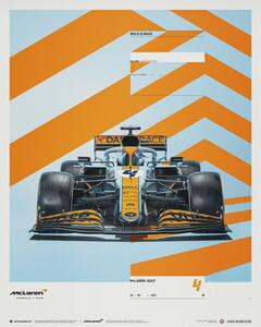 McLaren x Gulf - Lando Norris - 2021 Reprodukcija umjetnosti, (40 x 50 cm)