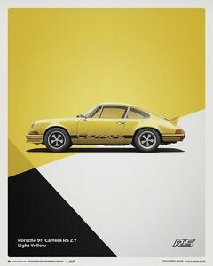 Umjetnički tisak Porsche 911 RS - 1973 - Yellow, (40 x 50 cm)