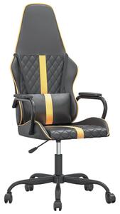 VidaXL Masažna igraća stolica zlatno-crna od umjetne kože