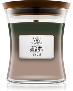 Woodwick Trilogy Cozy Cabin mirisna svijeća s drvenim fitiljem 275 g