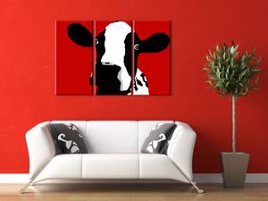 Ručno slikane slike na platnu na platnu POP Art Cow 3-dijelna ()