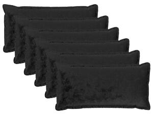 Presvlaka za jastuk 6 pcs HOUTEN Crna 40 x 80 cm Flanel - Crna 40 x 80 cm 6