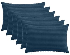 Presvlaka za jastuk 6 pcs HEERLEN Mornarsko plava 50 x 80 cm - Modra 50 x 80 cm 6
