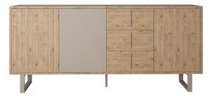Siva/u prirodnoj boji niska komoda u dekoru hrasta 180x80 cm Millay – Marckeric