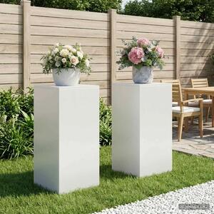Stalak za biljke 2 pcs Bijela 40 x 40 x 80 cm Čelik - Bijela 2x (40 x 40 x 80 cm)