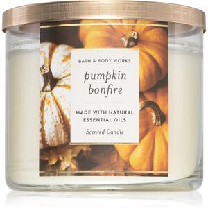 Bath & Body Works Pumpkin Bonfire mirisna svijeća s esencijalnim uljem 411 g
