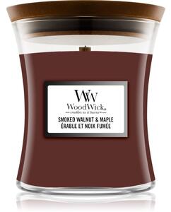 Woodwick Smoked Walnut & Maple mirisna svijeća s drvenim fitiljem 275 g