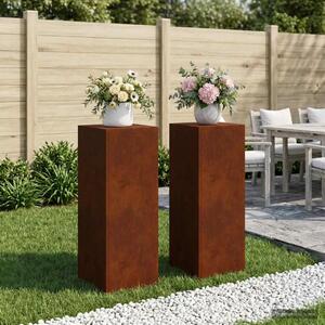 Stalak za biljke 2 pcs Rđa 30 x 30 x 80 cm Otporni čelik - Otporni čelik 2x (30 x 30 x 80 cm)
