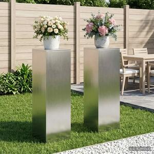 Stalak za biljke 2 pcs Srebrna 30 x 30 x 100 cm Čelik - Nehrđajući čelik 2x (30 x 30 x 100 cm)