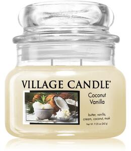 Village Candle Coconut Vanilla mirisna svijeća (Glass Lid) 262 g