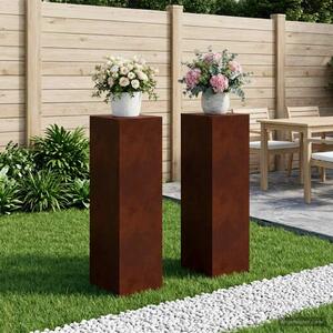 Stalak za biljke 2 pcs Rđa 30 x 30 x 100 cm Otporni čelik - Otporni čelik 2x (30 x 30 x 100 cm)