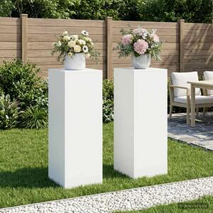 Stalak za biljke 2 pcs Bijela 30 x 30 x 80 cm Čelik - Bijela 2x (30 x 30 x 80 cm)
