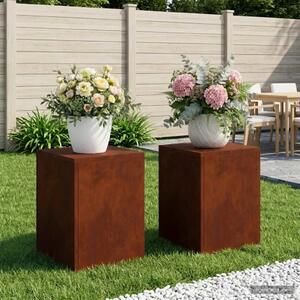 Stalak za biljke 2 pcs Rđa 30 x 30 x 40 cm Otporni čelik - Otporni čelik 2x (30 x 30 x 40 cm)