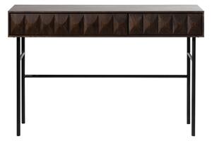 Tamno smeđi pomoćni stol s pločom stola u dekoru hrasta 39x117 cm Latina – Unique Furniture