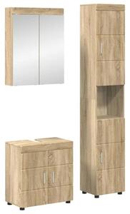 Set namještaja za kupaonicu TULUM 3 kom. Sonoma hrast - sonoma hrast Kupaonski ormar s ogledalom + visoki ormar